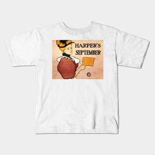 HARPER'S SEPTEMBER Magazine Cover by American Illustrator Edward Penfield Art Kids T-Shirt